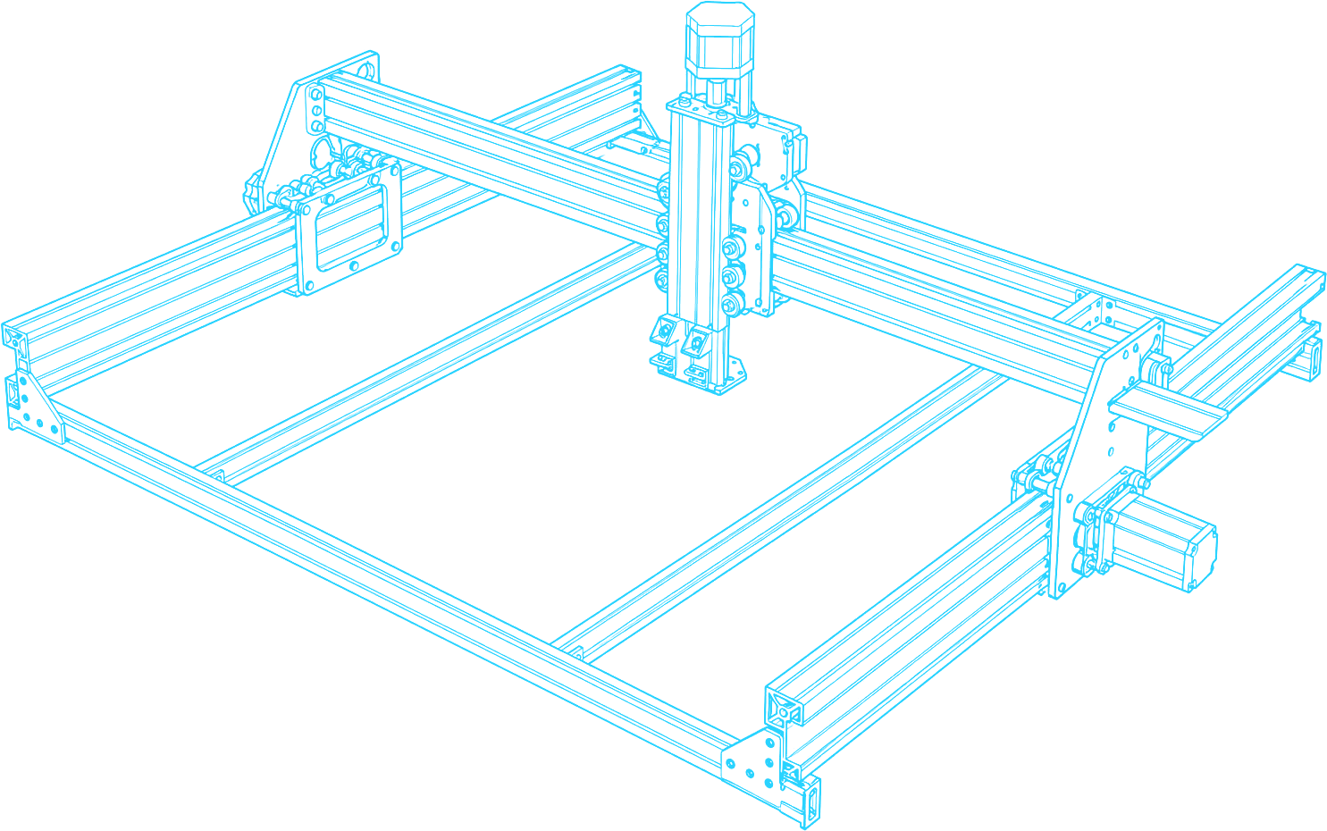 Line drawing of a Rhino Craft machine